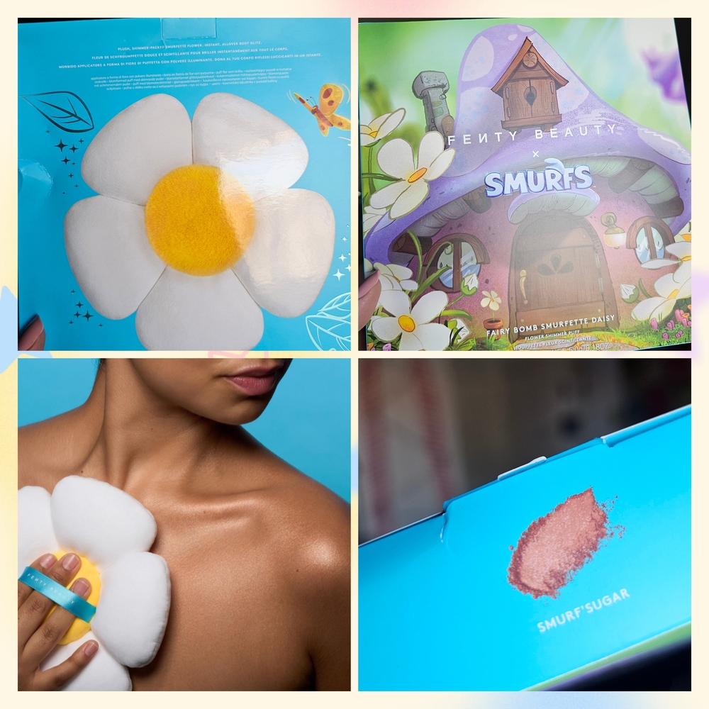 Fenty Beauty Smurfs Fairy Bomb - White and Yellow Flower Shimmer Puff